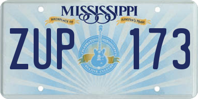 MS license plate ZUP173
