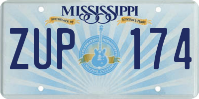 MS license plate ZUP174