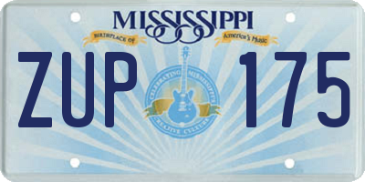 MS license plate ZUP175