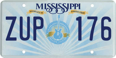 MS license plate ZUP176