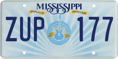 MS license plate ZUP177