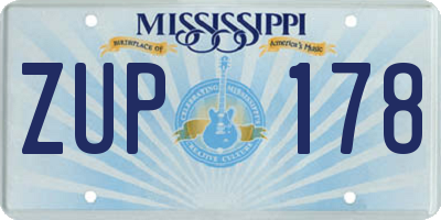 MS license plate ZUP178