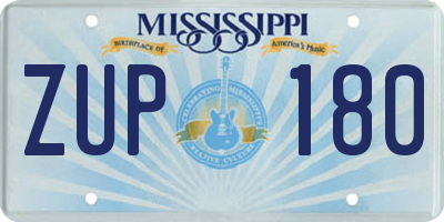 MS license plate ZUP180