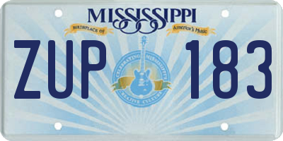 MS license plate ZUP183