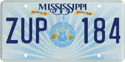 MS license plate ZUP184