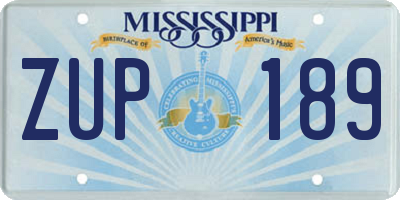 MS license plate ZUP189