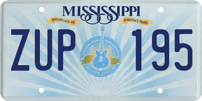 MS license plate ZUP195