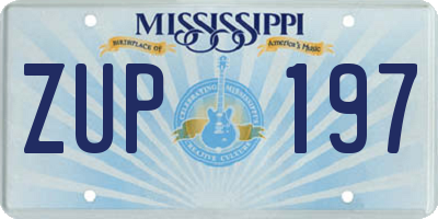 MS license plate ZUP197