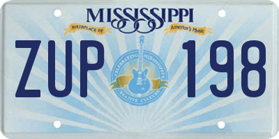 MS license plate ZUP198