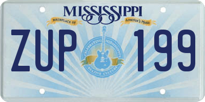 MS license plate ZUP199