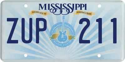 MS license plate ZUP211