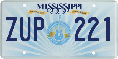 MS license plate ZUP221