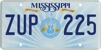 MS license plate ZUP225