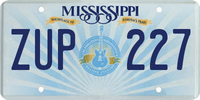 MS license plate ZUP227