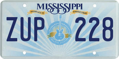 MS license plate ZUP228