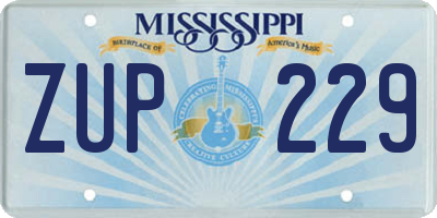 MS license plate ZUP229