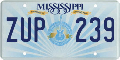 MS license plate ZUP239