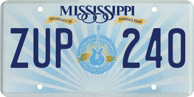 MS license plate ZUP240