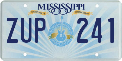 MS license plate ZUP241