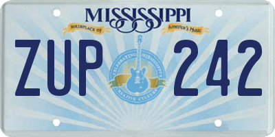 MS license plate ZUP242