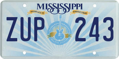 MS license plate ZUP243