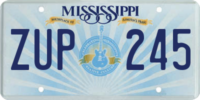 MS license plate ZUP245