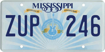 MS license plate ZUP246