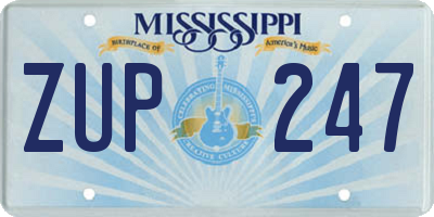 MS license plate ZUP247