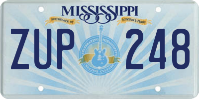 MS license plate ZUP248