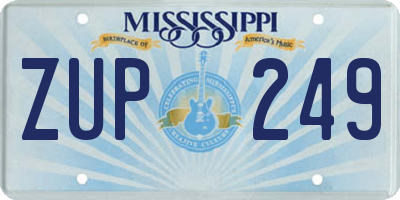MS license plate ZUP249