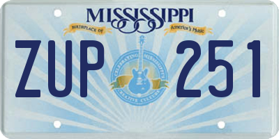MS license plate ZUP251