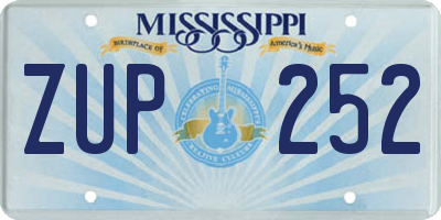 MS license plate ZUP252