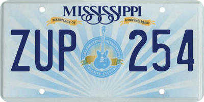 MS license plate ZUP254