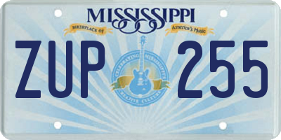 MS license plate ZUP255