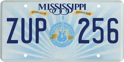 MS license plate ZUP256