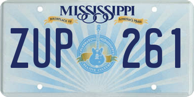 MS license plate ZUP261