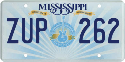 MS license plate ZUP262