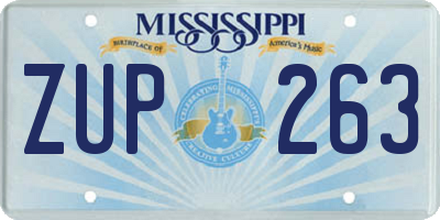 MS license plate ZUP263