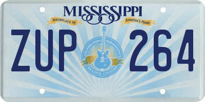 MS license plate ZUP264