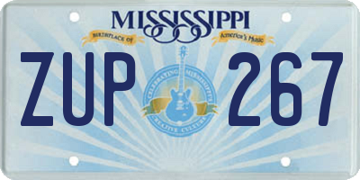 MS license plate ZUP267