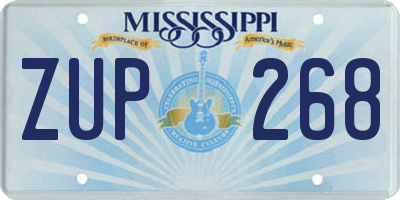MS license plate ZUP268