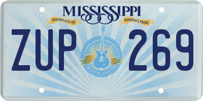 MS license plate ZUP269