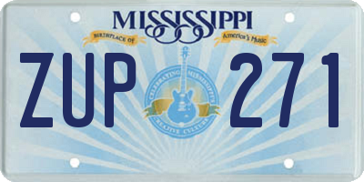 MS license plate ZUP271