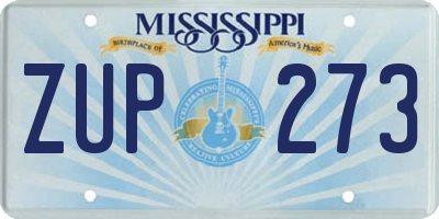MS license plate ZUP273