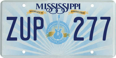 MS license plate ZUP277
