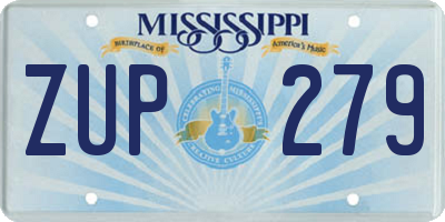 MS license plate ZUP279