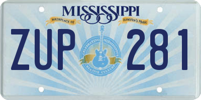 MS license plate ZUP281