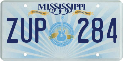 MS license plate ZUP284