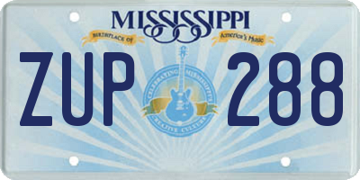 MS license plate ZUP288