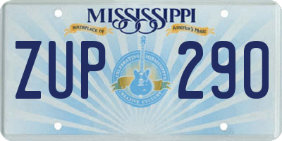 MS license plate ZUP290